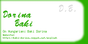 dorina baki business card